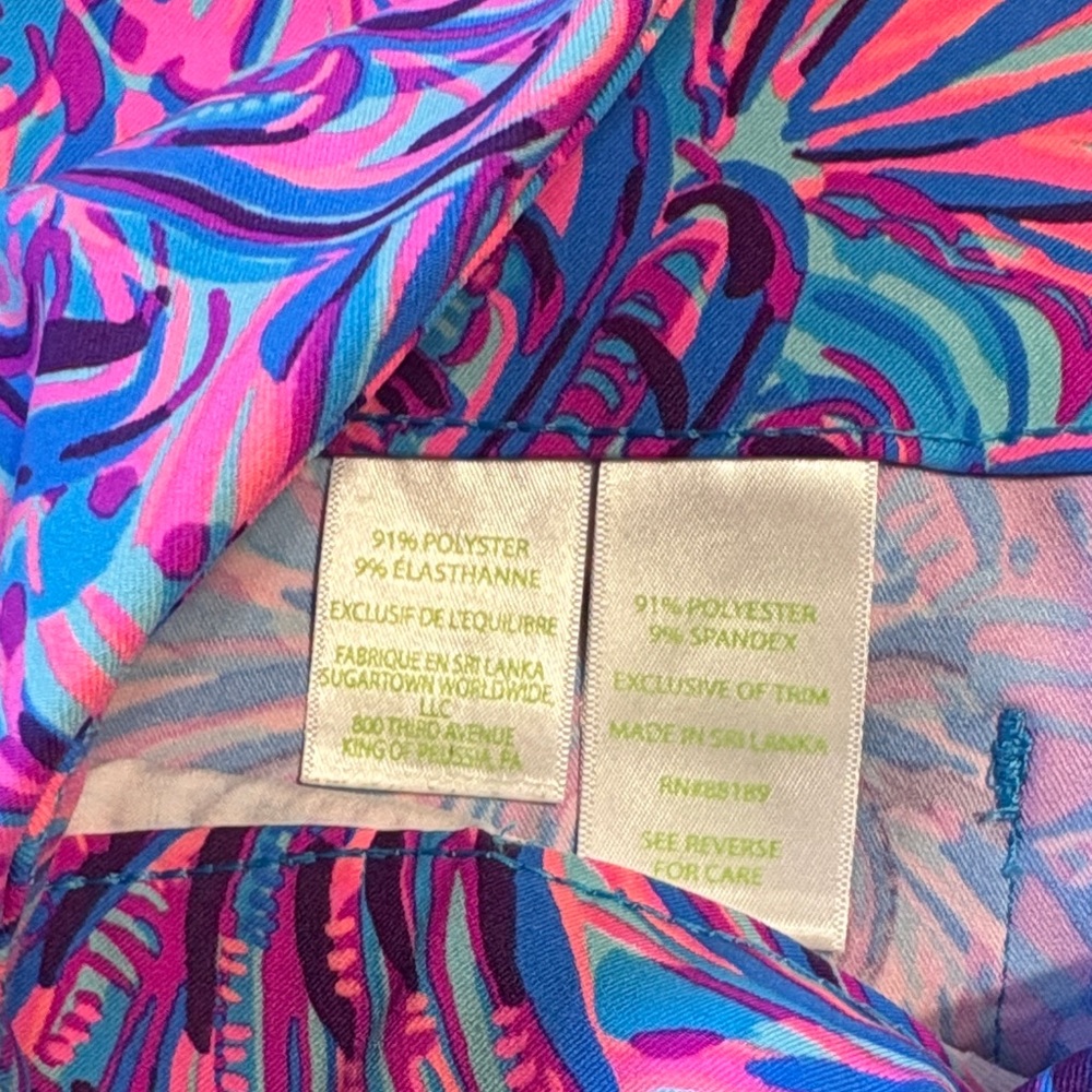 Lilly Pulitzer Pink and Blue Tropical Print Cropped Pants - Picture 5 of 5